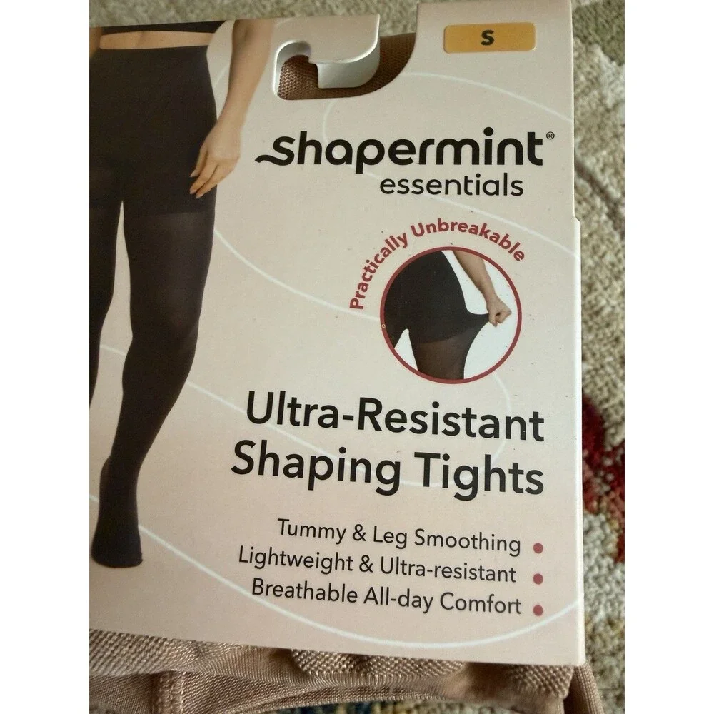 Shapermint Essentials Ultra-Resistant Shaping Tights Tan Size Small
